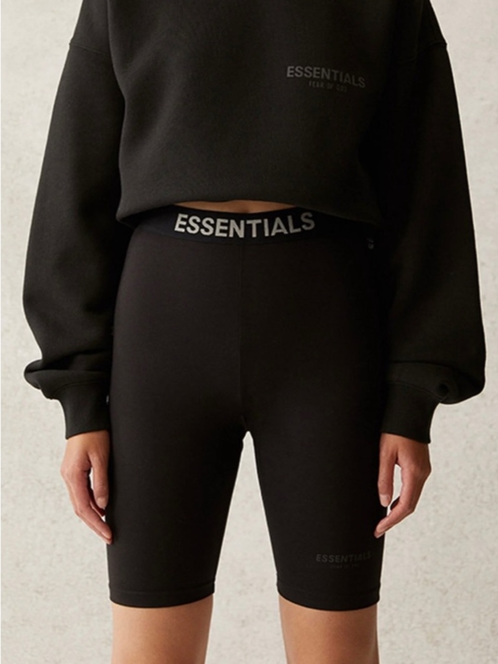 ESSENTIALS by Fear of God Athletic Black Biker Shorts Size SM